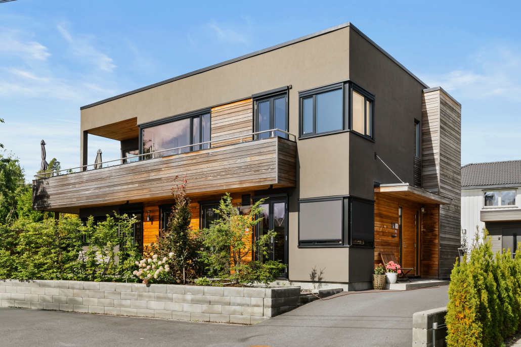 Ferdig moderne funkishus – resultat av mulighetsstudie utført av Bygg-Team Romerike Se hvordan mulighetsstudie kan realisere ditt drømmehus – Bygg-Team Romerike